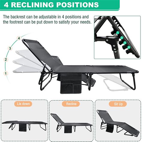 Buy ABORON Folding Guest Bed Adjustable 4 Position Folding Lounge Chair