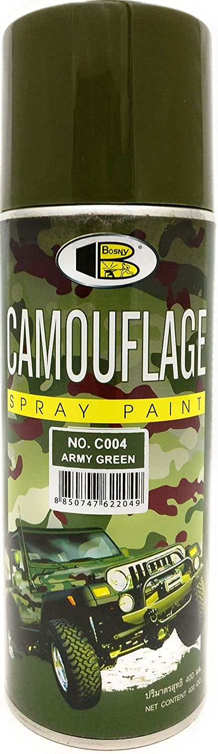 Bosny Aerosol Spray Paint 400 Ml Camouflage Army Green Finish