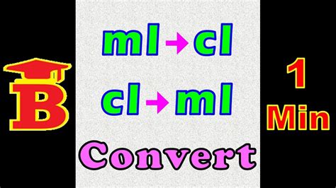 Ml To Cl Cl To Ml Conversion Youtube