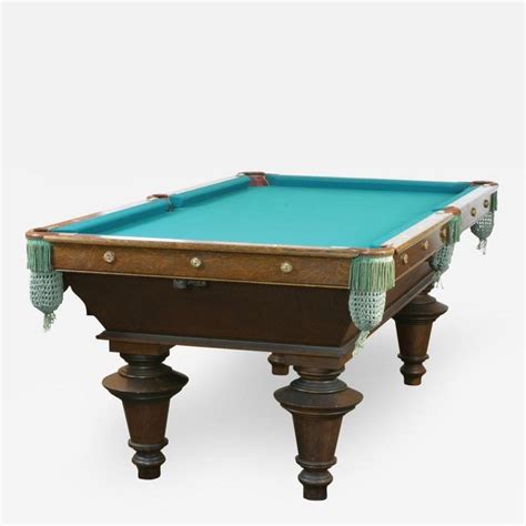 Always measure the width as it is easier to handle and measure from the upper part of the rail. Antique Pocket Billiards Pool Table Brunswick Balke ...