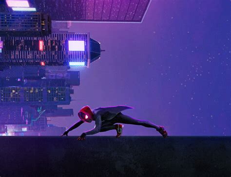 Miles Morales In Spider Man Into The Spider Verse Movie Art Wallpaper