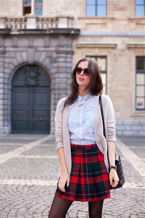 Outfit Plaid Mini Skirt Patent Brogues The Styling Dutchman