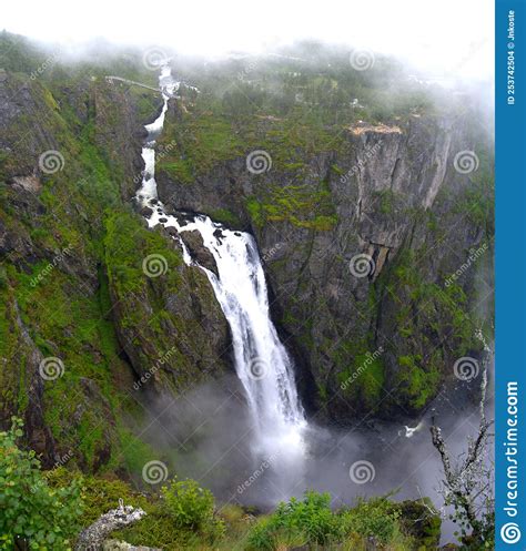 VÃ¸ringfossen Highest Waterfall Iconic Scenery From Norway Aerial View