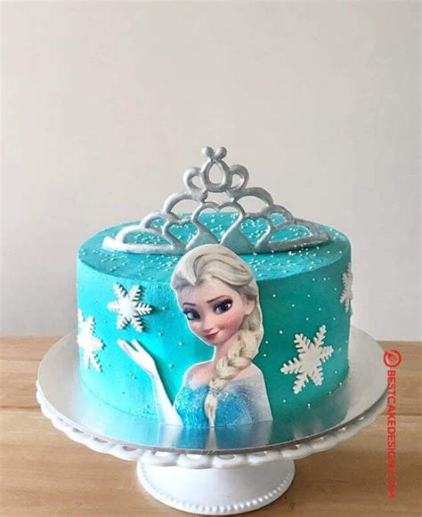 A Frozen Princess Cake On A White Plate