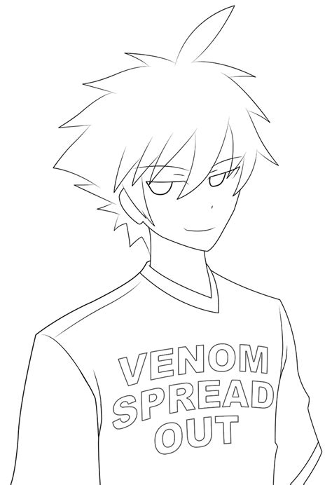 Anime Boy Lineart By Venomspreadout On Deviantart