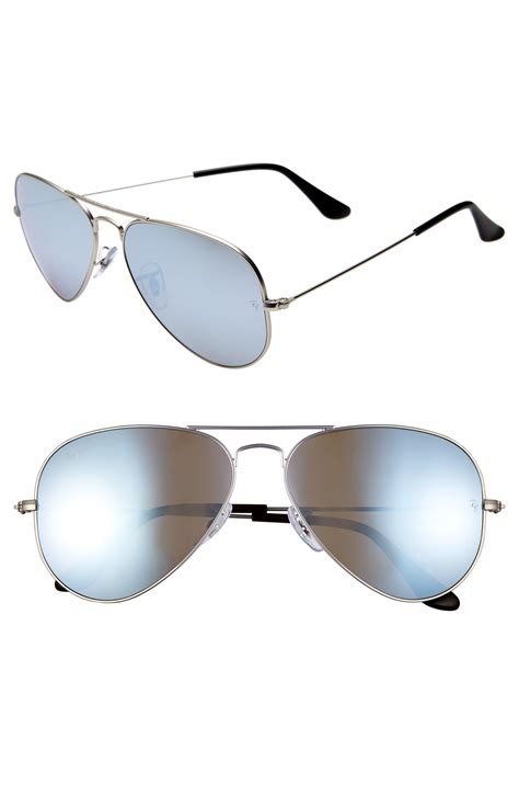 Ray Ban Standard Icons Mm Mirrored Polarized Aviator Sunglasses In Metallic Lyst