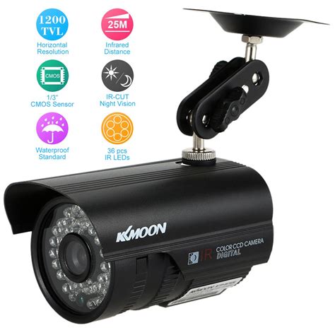 Kkmoon Hd 1200tvl Cctv Security Camera Outdoor Night Vision 1 3” Cmos Ir Cut Surveillance Ntsc