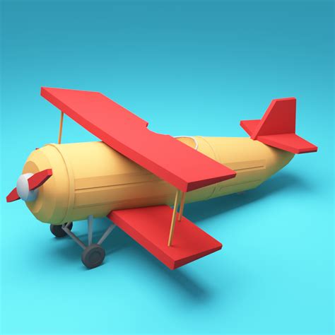 Low Poly Cartoon Plane Cgtrader