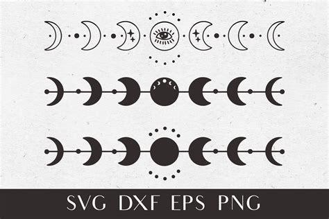 Lunar Moon Phases Svg Cricut Cut File Silhouette Cameo Png Etsy My