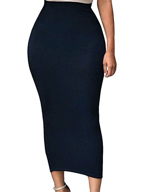 Women Slim Mermaid Bodycon Plain Pencil Dress High Waist Straight Midi Skirt N3 Shop Only