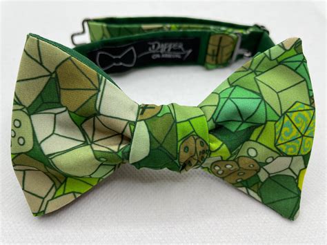 Green Gaming Dice Bow Tie Dandd Dnd Dungeons And Dragons Etsy