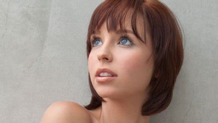 Women Pornstar Redhead Hayden Winters Face Looking Up Closeup