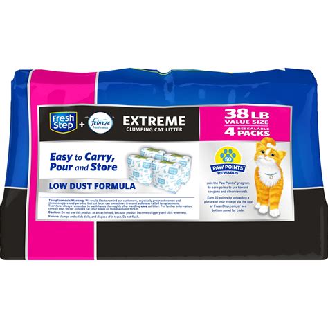 Fresh Step Cat Litter Extreme Odor Control Scoopable Scented 38lb