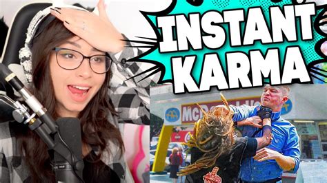karen messes with the wrong guy instant karma reaction youtube