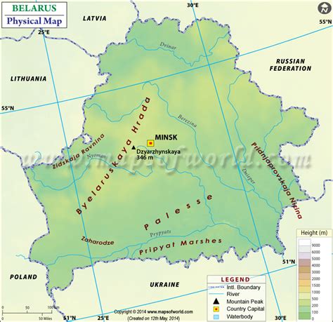 Physical Map Of Belarus