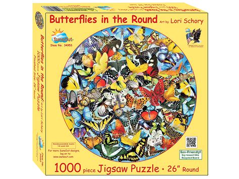 Sunsout Butterflies In The Round 1000 Piece Jigsaw Puzzle