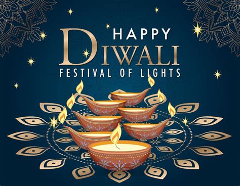 Happy Diwali Festival Of Lights Poster 7109110 Vector Art At Vecteezy