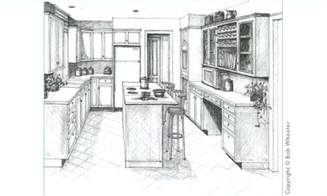 Kitchen Perspective Drawing By Kitchenplans