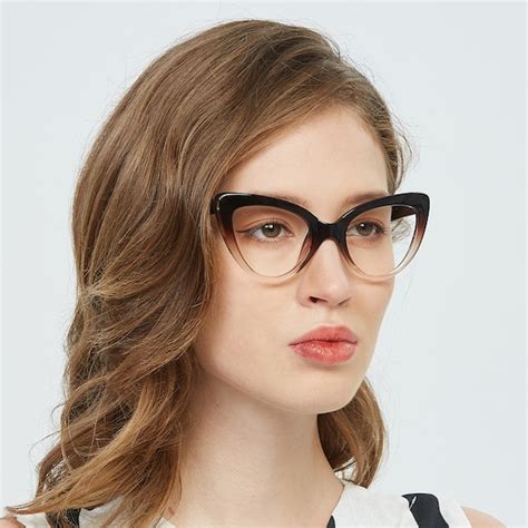 Miranda Cat Eye Browncrystal Full Frame Tr90 Eyeglasses Glassesshop
