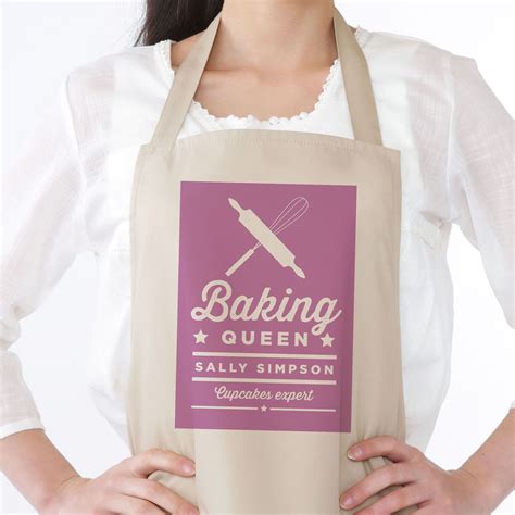 Personalised Baking Queen Apron Kitchen T Unique Kitchen Kitchen Aprons Personalized