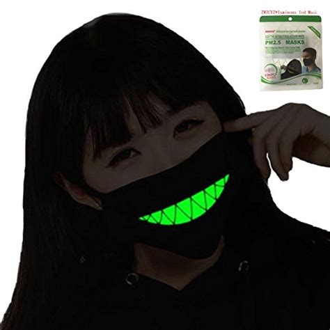 Mouth Maskzwzcyz Unisex Mask Cotton Cool Green Glow Teeth