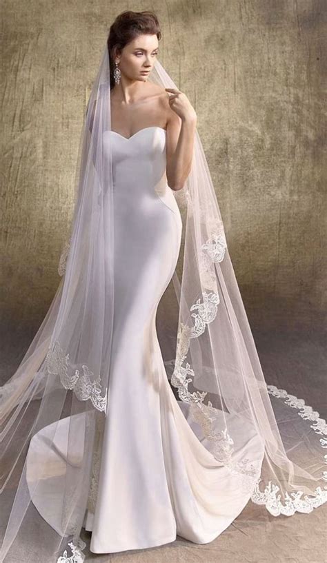 Simple Mermaid Strapless Sweetheart Veil And 2017 Wedding Dress M