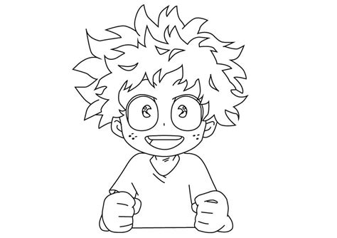 Deku Coloring Pages Cute