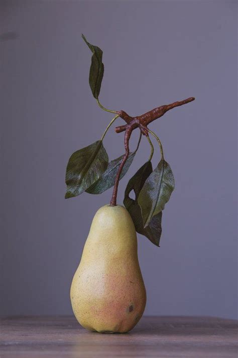 Ceramic Pear Fruit Sculpture Handmade One Of A Kind Fruit