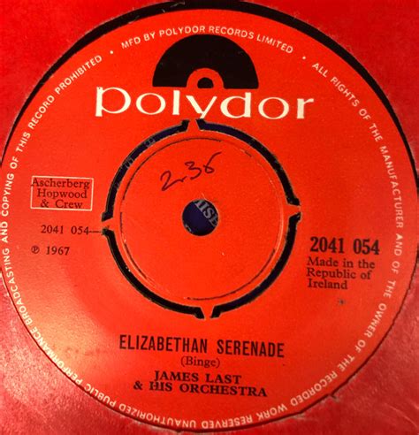 James Last And His Orchestra Elizabethan Serenade 1970 Vinyl Discogs