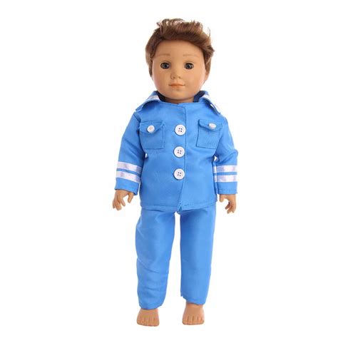 Doll Clothes Blue Uniform Suit Fits 18 Inch American And Boy Dolls Logan