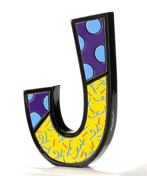 6 Romero Britto Alphabet Letter Figurine Various Freestanding Or Wall Mounted Figurines