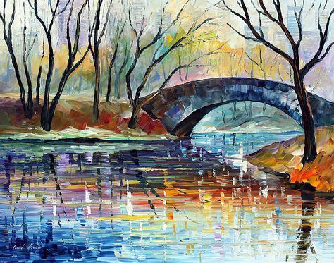 Central Park Palette Knife Oil Painting On Canvas By Leonid Afremov