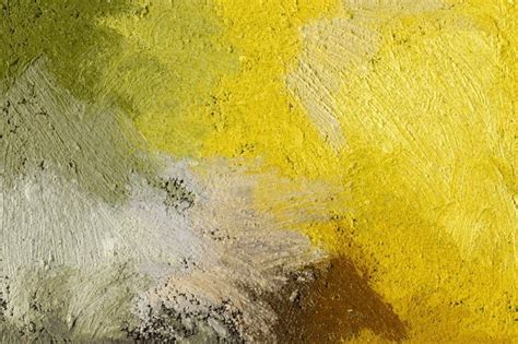 An Abstract Painting With Yellow White And Green Colors