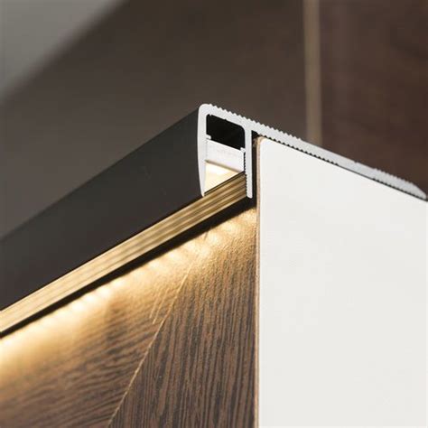 Anodized Aluminum Stair Nose With Led Profile Stair Profile Indirect Liniled® Indirect