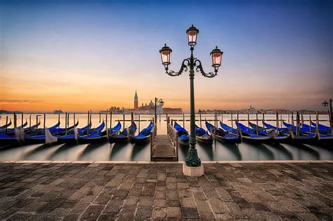 Hd Wallpaper Dawn Marina Morning Italy Lantern Venice Laguna