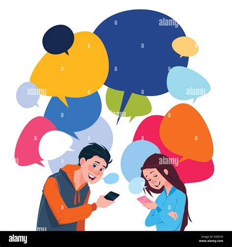 Chatting Over Phone Stock Vector Images Alamy