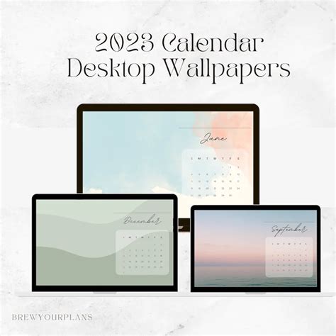 2023 Calendar Month Desktop Wallpapers 2023 Desktop Etsy Canada