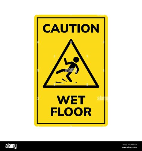 Wet Floor Sign Safety Yellow Slippery Floor Warning Icon Vector Caution Symbol Stock Vector