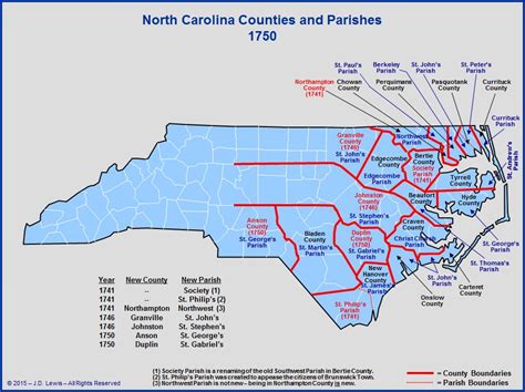 The Royal Colony Of North Carolina Parishes 1741 To 1750 Parish