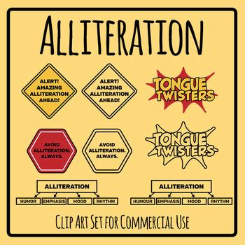 Alliteration Theme Poetry Writing Tongue Twister Clip Art