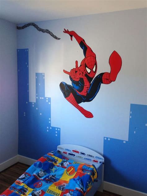 spiderman mural  spiderman room decor girly room decor kids