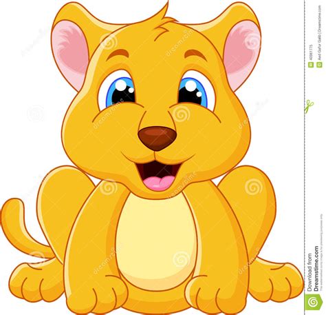 Cute Baby Lion Cartoon Stock Vector Image 40961775