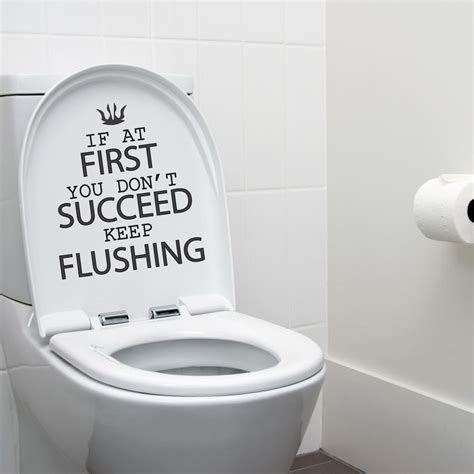 Funny Toilet Bathroom Decal Sticker If At First You Dont Succeed
