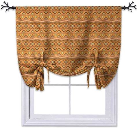 Aishare Store Tie Up Curtain Valance Aztec Folkloric Triangles Suns W46