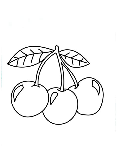 The Cherries Coloring Page - Free Printable Coloring Pages for Kids
