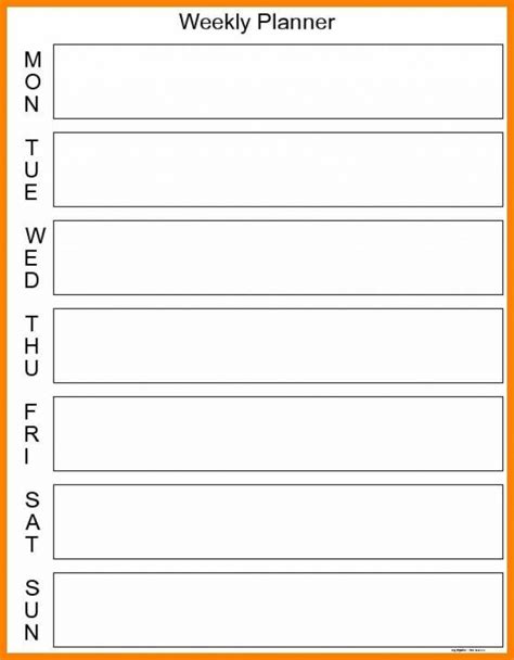 7 Day Blank Calendar Calendar For Planning