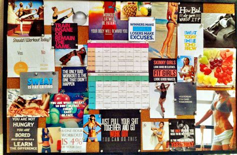 My Personal Vision Board For A Healthy Body Complete With Challenging Exercise Workout Schedule