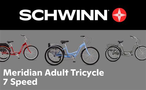 Schwinn Meridian Adult Tricycle Bike Mens And Womens Three Wheel Beach Cruiser 26 Inch Wheels