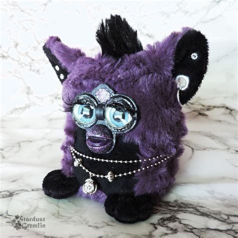 Punk Goth Furby Buddy Style Plushie Handmade Plush Art Doll Custom