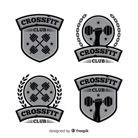 Free Vector Flat Design Crossfit Logo Collection